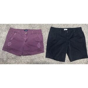 AE American‎ Eagle Chino Shorts Lot Of 2 Sz 12 Black And Maroon